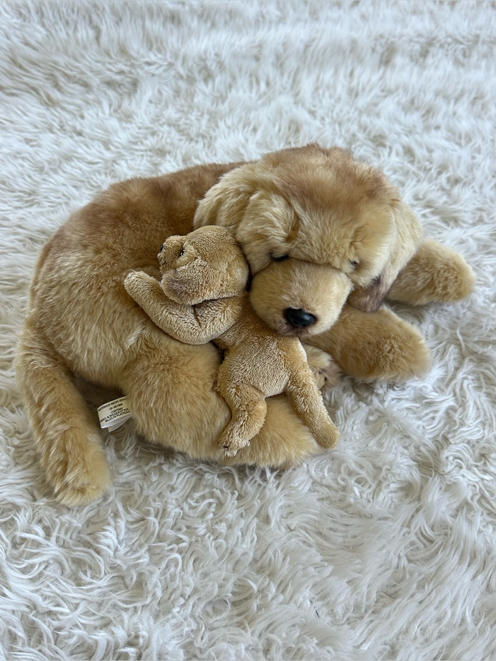 Demdaco yellow lab me & you mom and puppy realistic dog plush